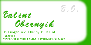balint obernyik business card